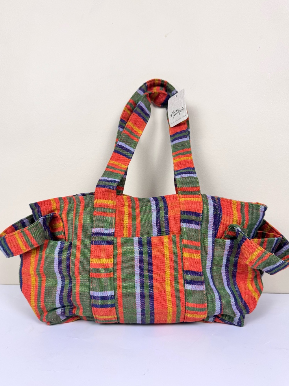 Free People Baby Oksana Tote in Orange Mix